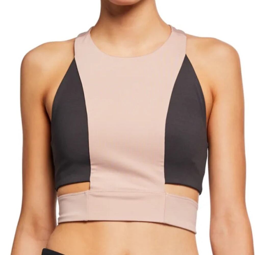 Under Armour X Misty Copeland Women's Charcoal Gray and Pink Sports Bra size L